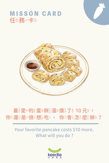 任務卡：最愛的蛋餅漲價了